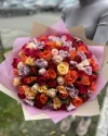 Букет 101 роза Кения 35 см в пленке